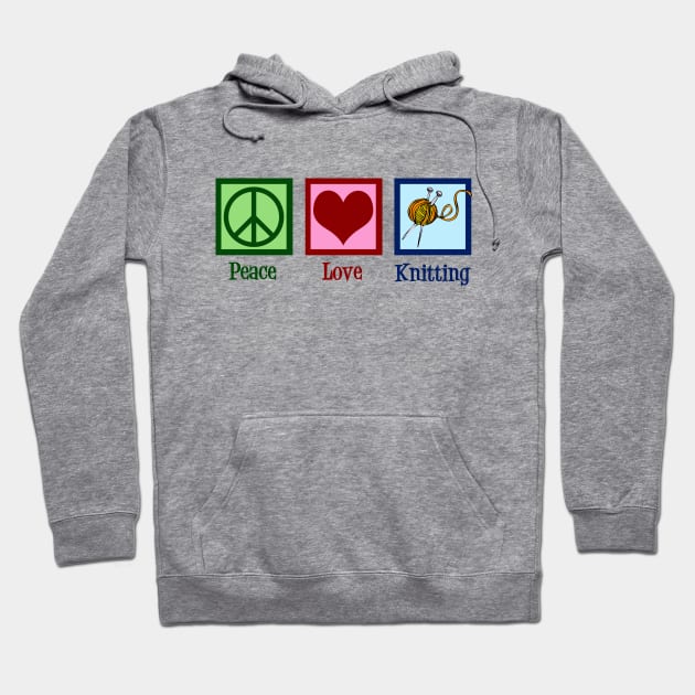 Cute Peace Love Knitting Pink Hoodie by epiclovedesigns